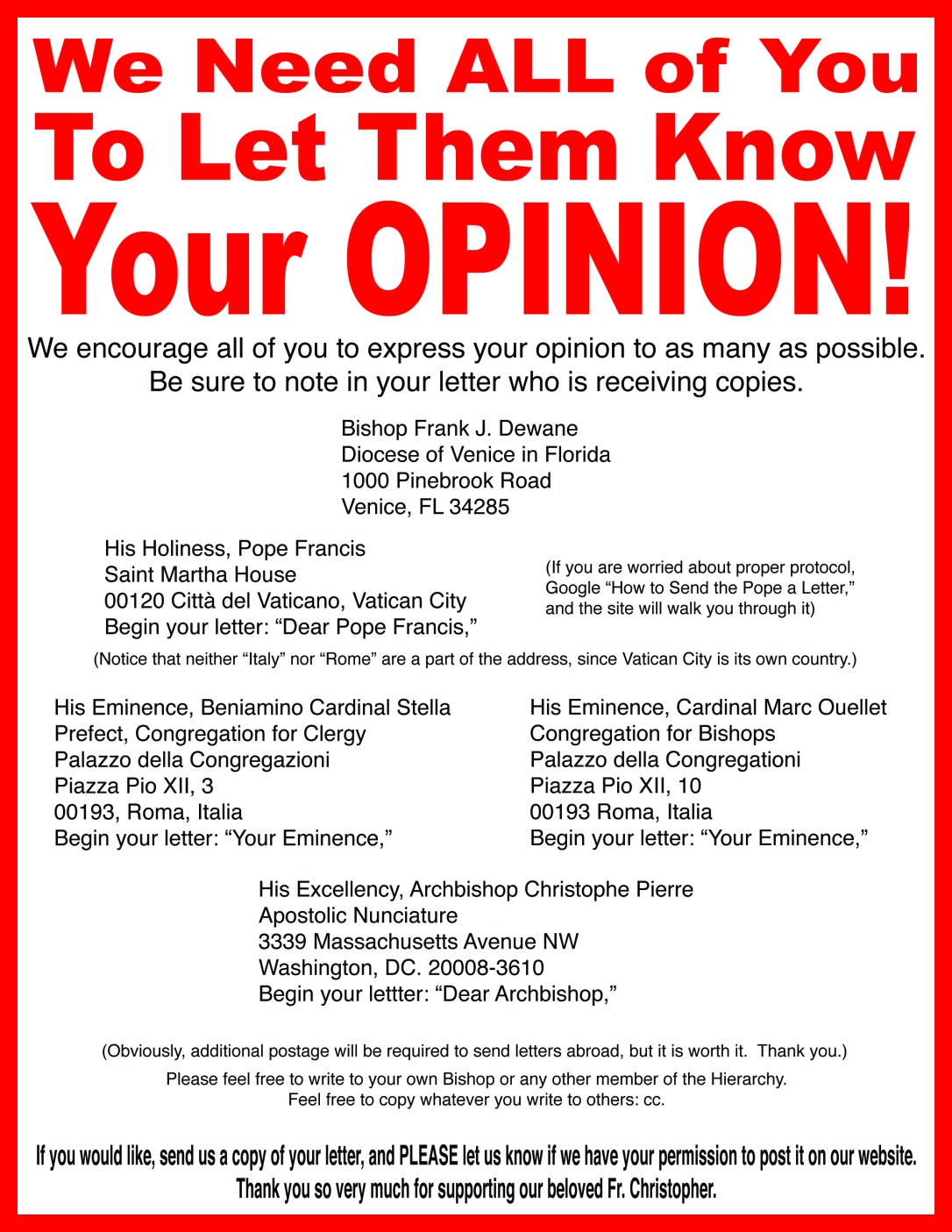 Express your OPINION!