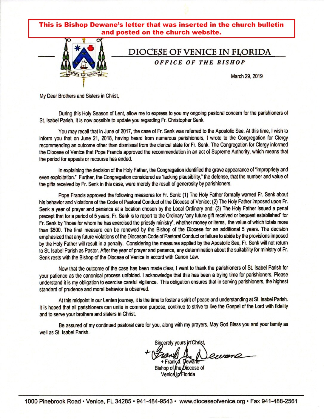 Letter to parish Mar 2019 B