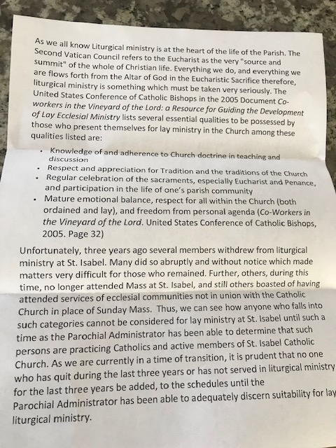 letter liturgy ministry